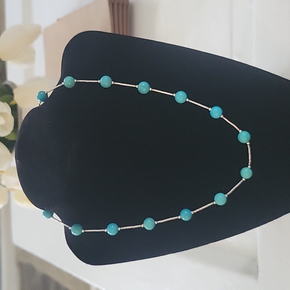 Estate 925 Sterling silver Turquoise Necklace